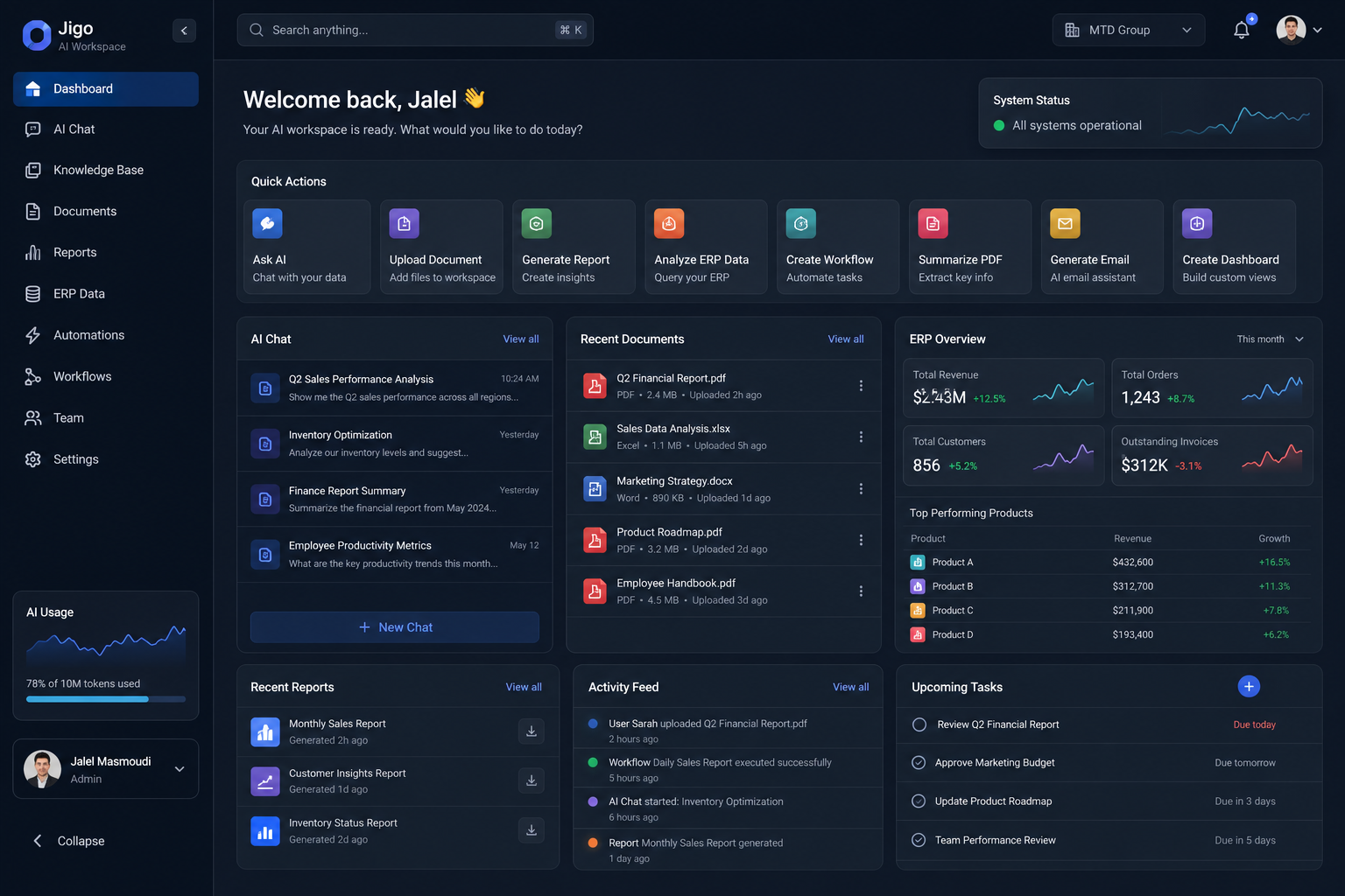 Jigo AI Workspace preview